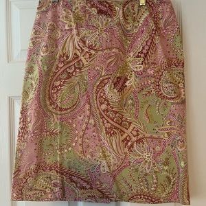 Ellen Tracy Paisley print pencil skirt